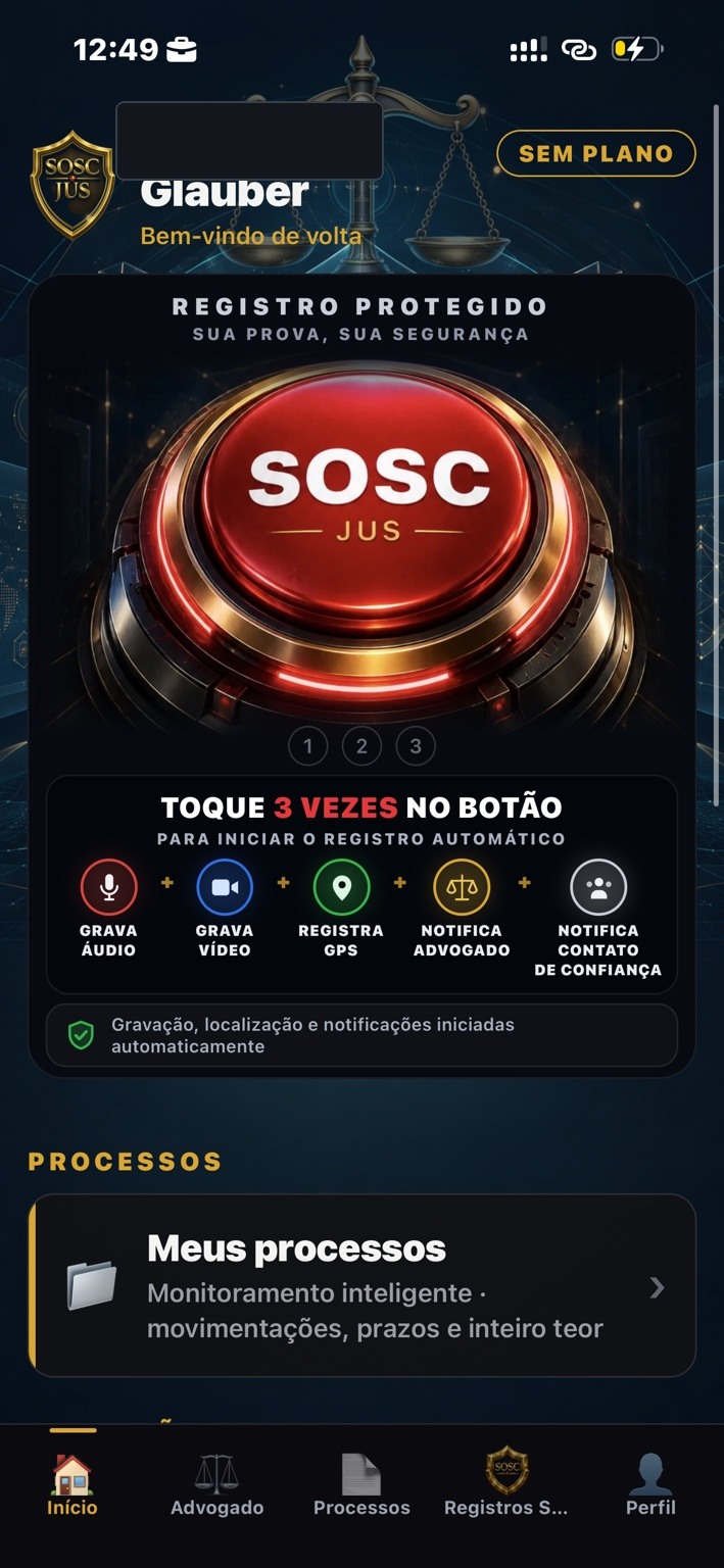 Tela real do SOSC JUS